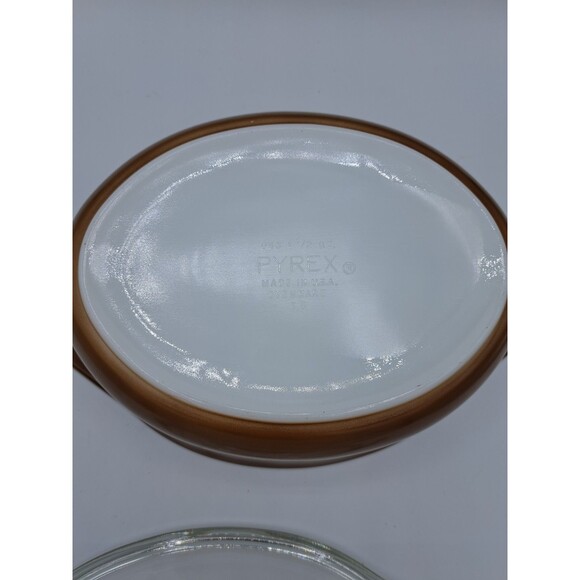 Pyrex Early American Oval Casserole Baking Dish With Lid 1.5 Qt Vintage # 043 - Picture 8 of 14